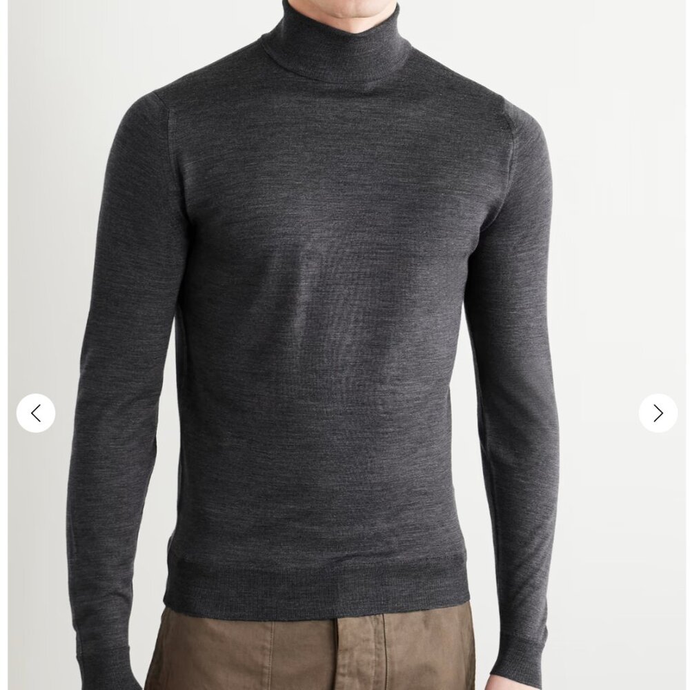 NWT John Smedley Cherwell Pullover Roll Neck Longsleeve in Charcoal